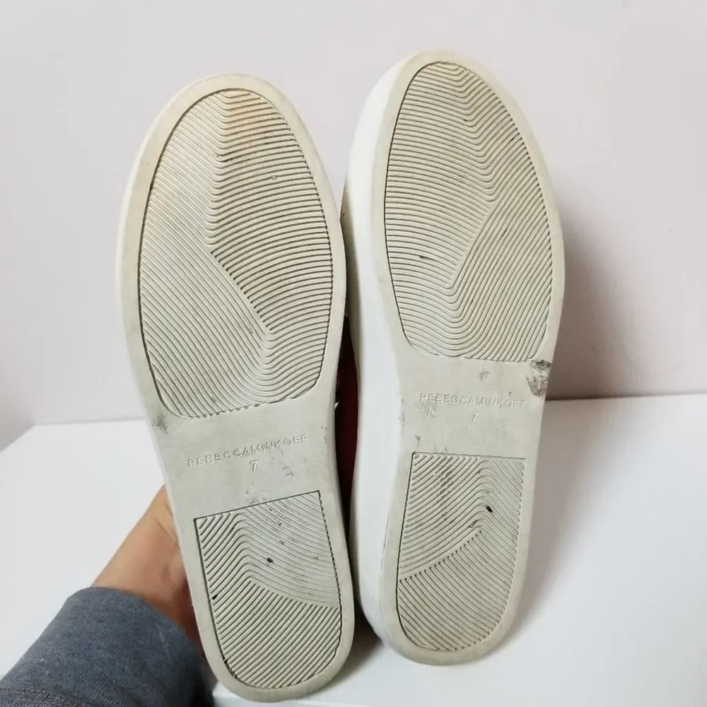 Rebecca Minkoff‎ red studded slip on sneaker shoes